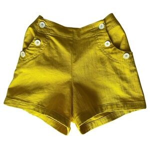 Boden Girls 10 High Waist button front Yellow sailor Shorts